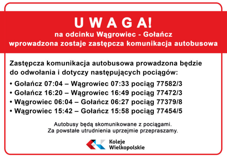 zastępcza komunikacja Wągrowiec - Gołańcz