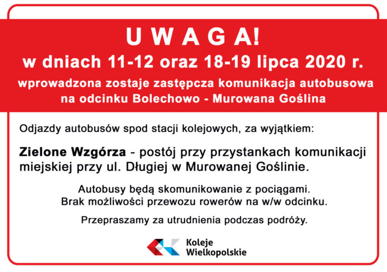 uwaga zastępcza komunikacja autobusowa