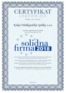 Certyfikat Solidna Firma 2018