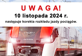 Korekta rozkładu jazdy – 10 listopada 2024 roku