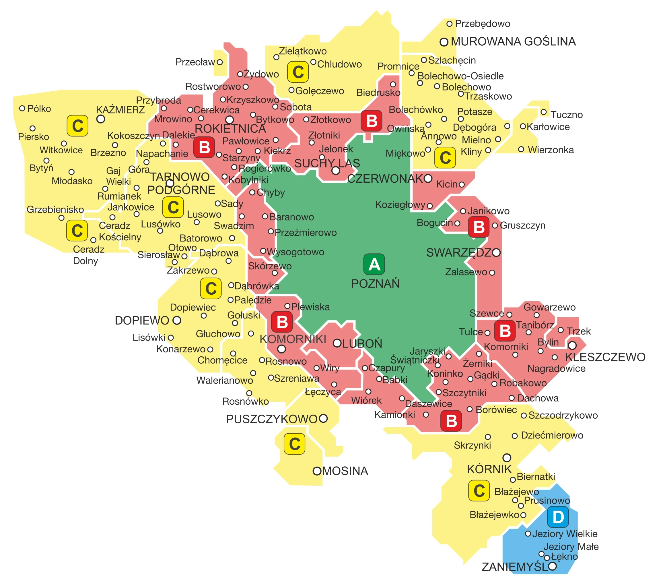 Mapa połączeń ZTM Bus Tramwaj Kolej BTK