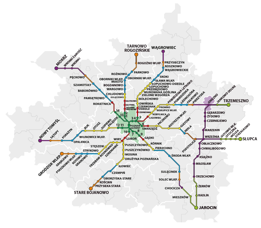 Mapa połączeń BTK Bus Tramwaj Kolej