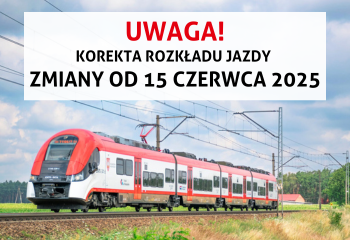 Korekta rozkładu jazdy – zmiany od 15 czerwca 2025 roku
