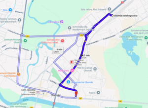 Trasa przejazdu ZKA Oborniki Wlkp. - Oborniki Wlkp. Miasto