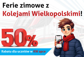 Ferie zimowe z Kolejami Wielkopolskimi – rabat dla uczniów!